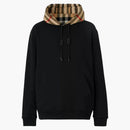 Burberry Check Hood Cotton Hoodie Black