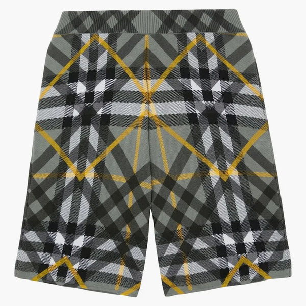 Burberry Check Knit Shorts Gray