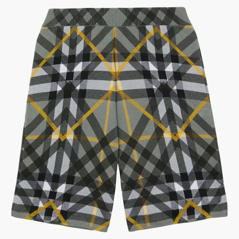 Burberry Check Knit Shorts Gray