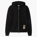 Burberry Check Label Zip-Thru Hoodie Black