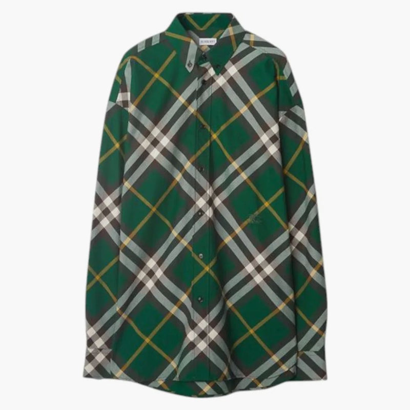 Burberry check långärmad skjorta grön