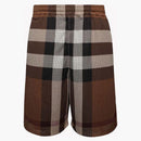 Burberry Check Mesh Bermuda Shorts Birch Brown