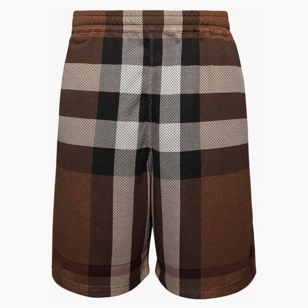Burberry Check Mesh Bermuda Shorts Birch Brown
