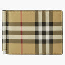 Burberry Check mone money clip del portafoglio bifold beige