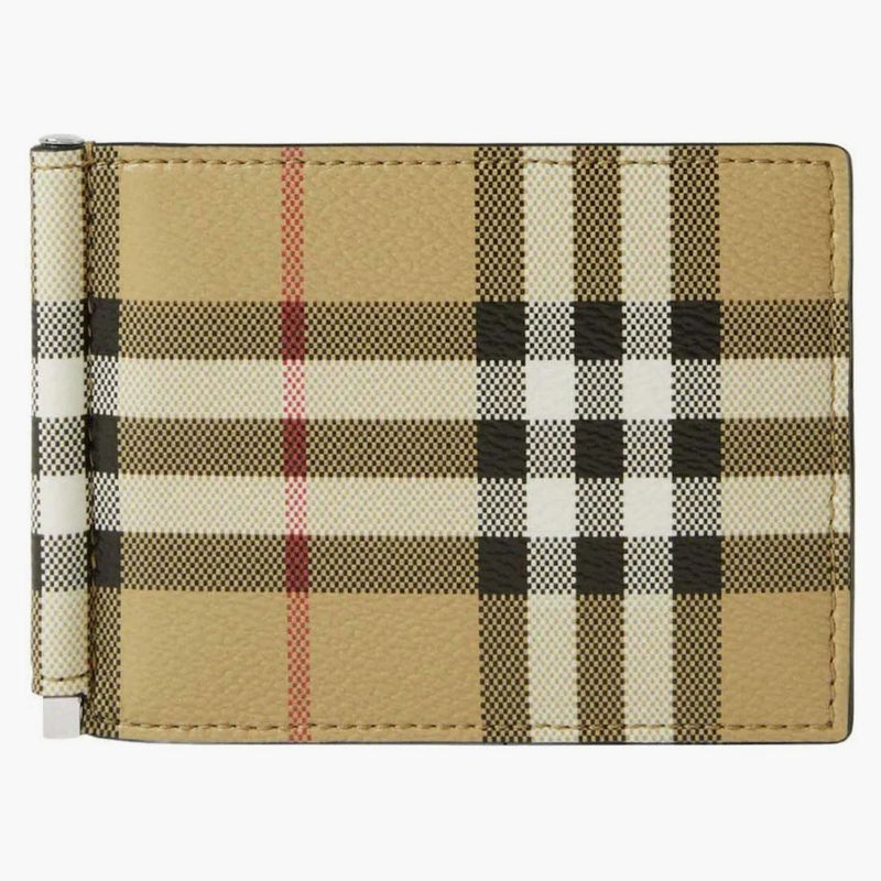 Burberry Check Money Clip bifold peněženka béžová