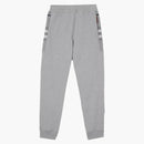 Burberry Check Panel Cotton Jogging Pants Pale Grey Melange