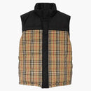 Burberry Check Panel Reversible Gilet Black/Archive Beige