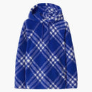 Burberry Check Pattern-shearling Soodie Cobalt azul/blanco