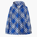 Burberry Check-pattern Giacca con cappuccio Cobalto Blu/Bianco