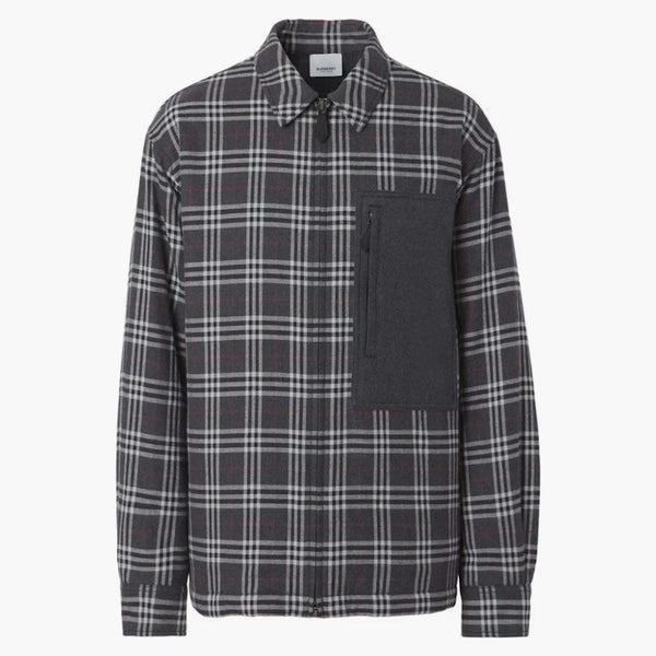 Burberry Check Pattern Jacket Gery Check