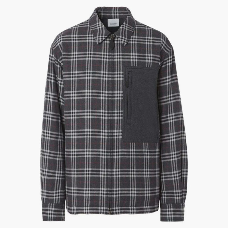 Burberry Check Pattern Jacket Gery Check