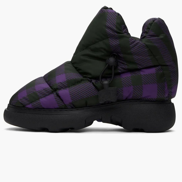 Burberry Check Pillow Boot Black Purple
