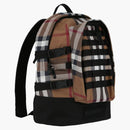 Burberry Check Print Backpack Brown