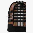 Burberry Check Print Backpack Brown