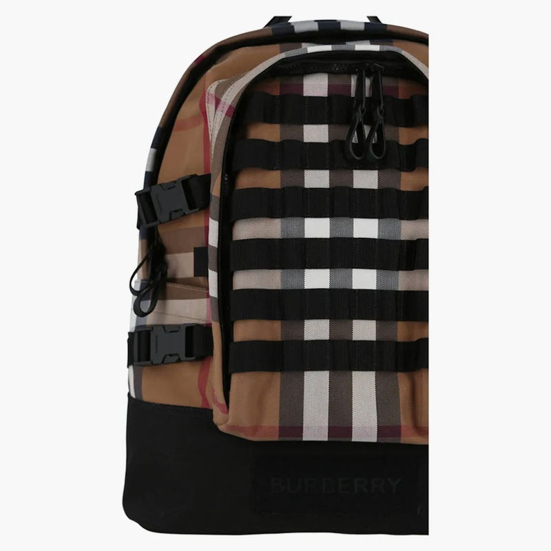 Burberry Controlla lo zaino di stampa marrone