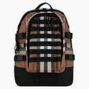 Burberry Check Print Backpack Brown