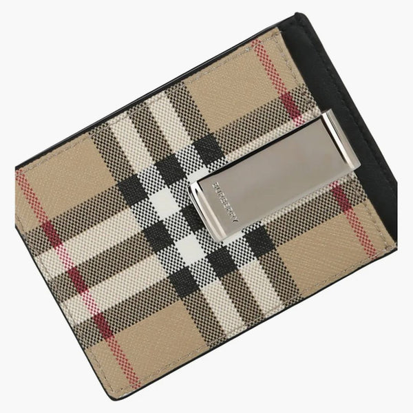 Burberry Check Print Card Holder Beige