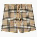 Burberry Check Print Drawcord Swim Shorts Truffle