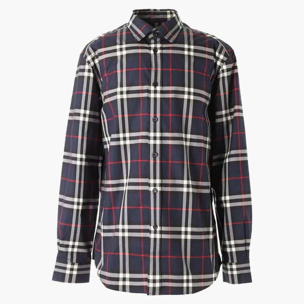 Burberry Controlla Stampa della camicia L/S Navy