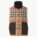 Burberry Check Print Padded Down Vest Archive Beige