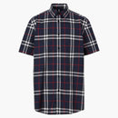 Burberry Check Print S/S Shirt Navy