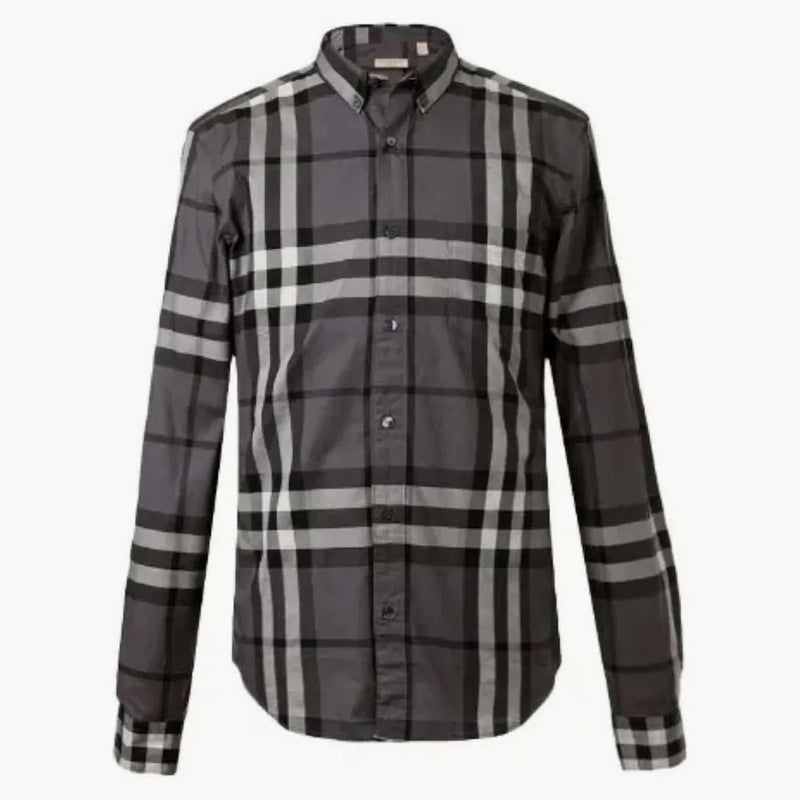 Burberry check skjorta grå