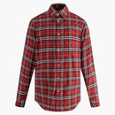 Burberry Check Stretch Cotton Poplin camisa roja
