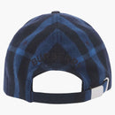 Burberry Check Wool & Cashmere Baseball Cap Navy