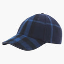 Burberry Check Wool & Cashmere Baseball Cap Navy