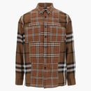 Burberry Check Woven Shirt Brown