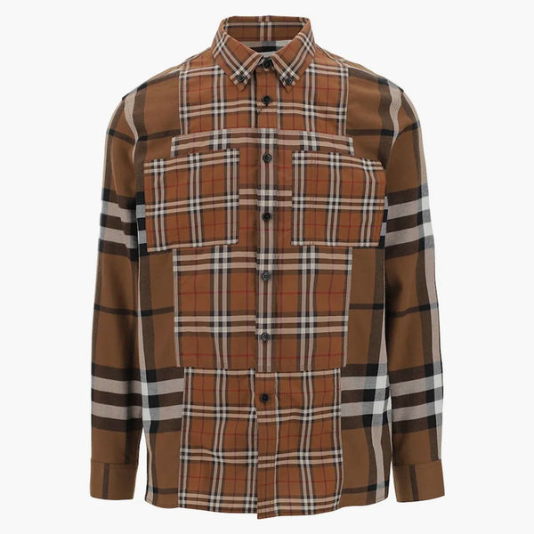 Burberry check vävd skjorta brun