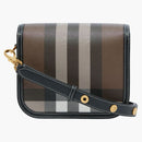 Burberry Check and Leather Elizabeth Bag Small Dark Birch Brown