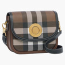 Burberry Check and Leather Elizabeth Bag Small Dark Birch Brown