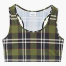 Burberry Checked Cropped Tank Top Green