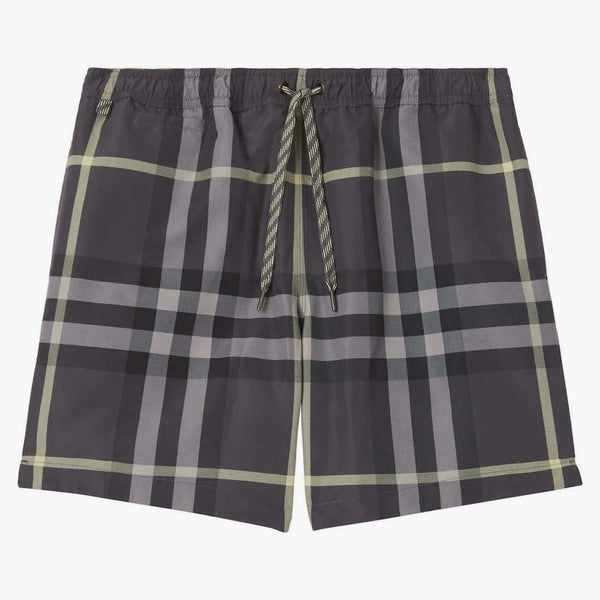 Burberry Checked Martin Swim Shorts Gray