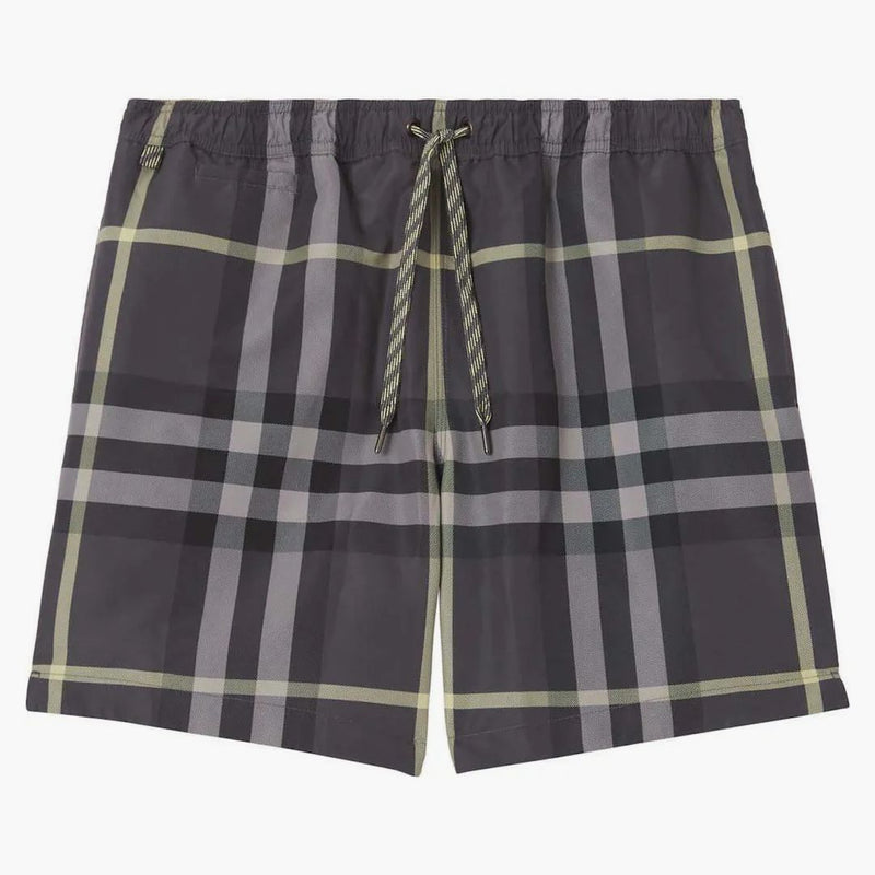 Burberry Checked Martin Swim Shorts Gray