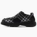 Burberry Checked Round-Toe Derby Shoes Black White