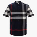 Burberry revisó la camisa s/s azul marino