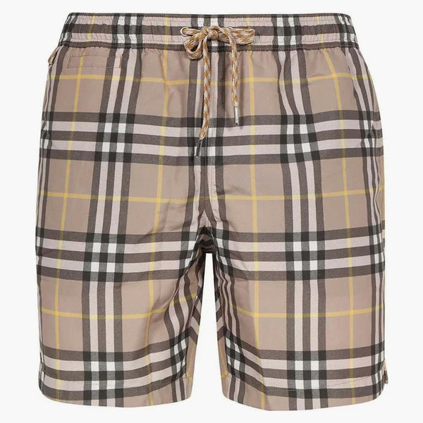 Burberry Checked Swim Shorts Beige/Yellow