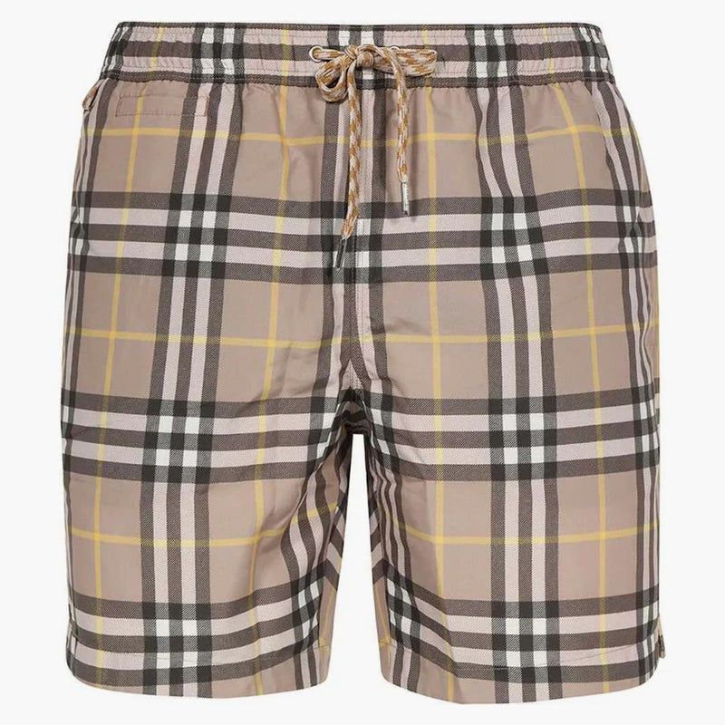Burberry Checked Swim Shorts Beige/Yellow