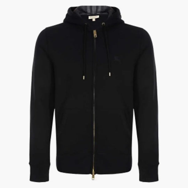 Burberry Clarendon Check Hood Zip Up Hoodie Black/grey