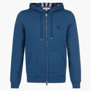 Burberry Clarendon Check Hood Zip Up Hoodie Blue