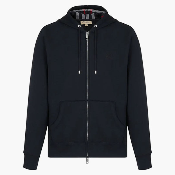 Burberry Clarendon Check Hood Zip Up Hoodie Navy
