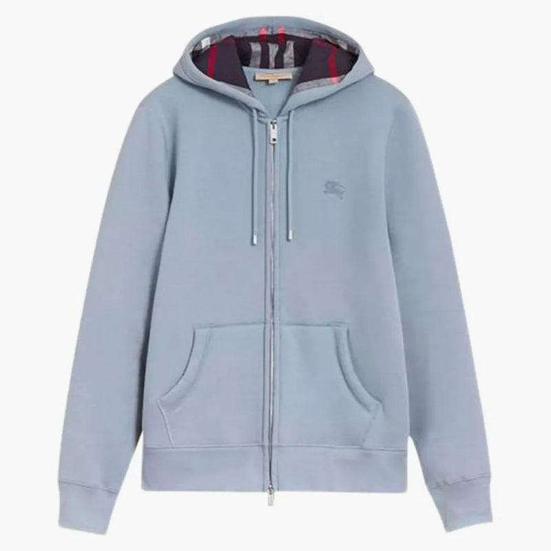 Burberry Clarendon Zip Up Controlla Blu con cappuccio
