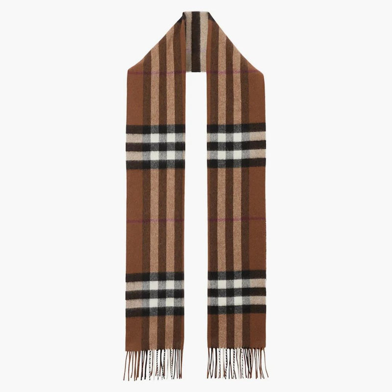 Burberry Classic Check Fringed Scarf Birch Brown/multicolor