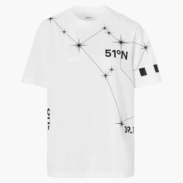 Burberry konstellation tryck t-shirt vit