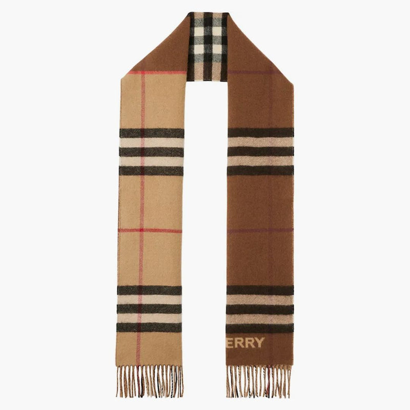 Burberry Contrast cheque de cheque de cachemira Archivo biseño/abedul marrón