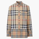 Burberry Contrast Check Algody Shirt Archive Beige