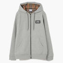 Burberry Cotton Blend Zip Hoodie Grey