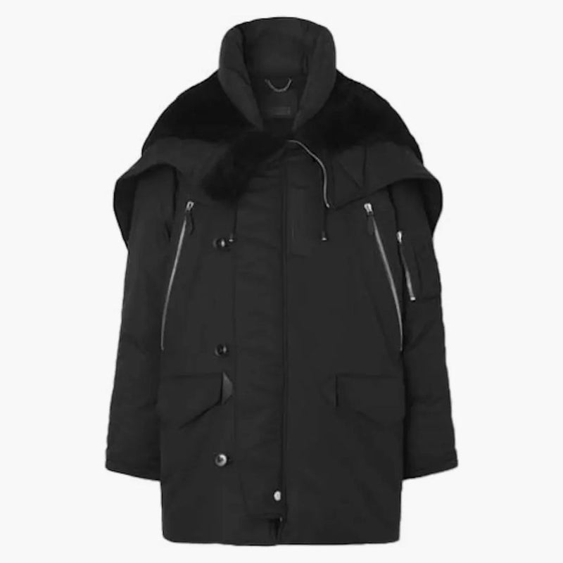 Burberry bomull huva ner jacka svart